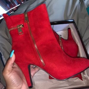 Red bootie heel